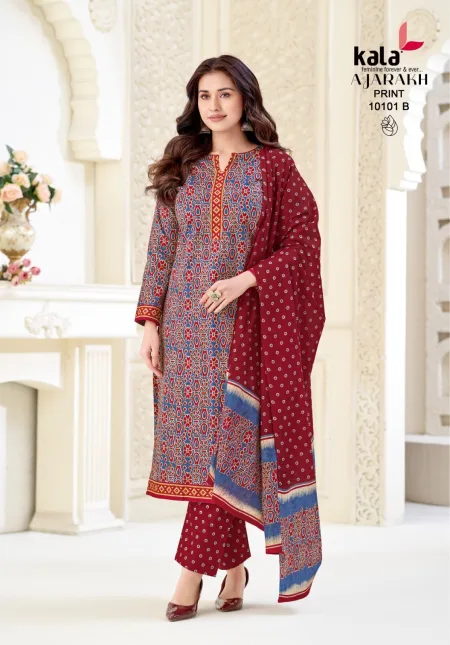 Ajarakh Vol 1 By Kala Pure Cotton Dress Material 